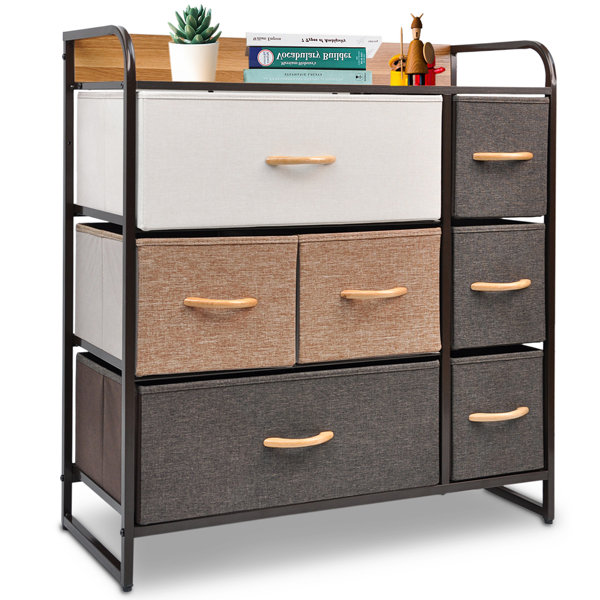 Rebrilliant Fabric Dresser With 7 Drawers Storage Tower With Large